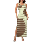 Sleeveless Bodycon Side Slit Long Dress Split cheongsam