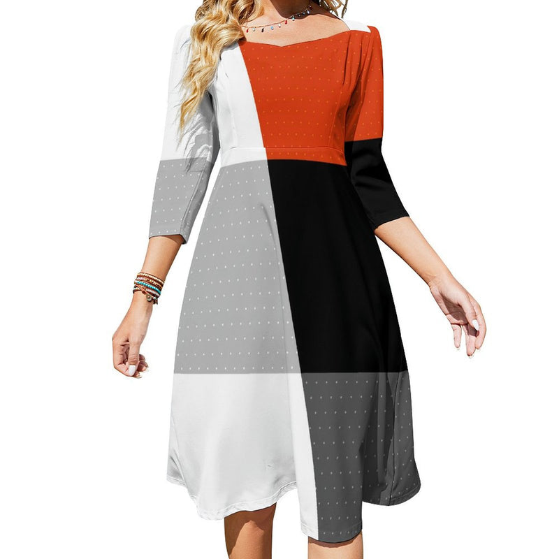 Color Block Women&#039;s Sweetheart Dress Flare dress