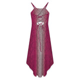 Women&#039;s High-Low Spaghetti Strap Dress Tailcoat skirt