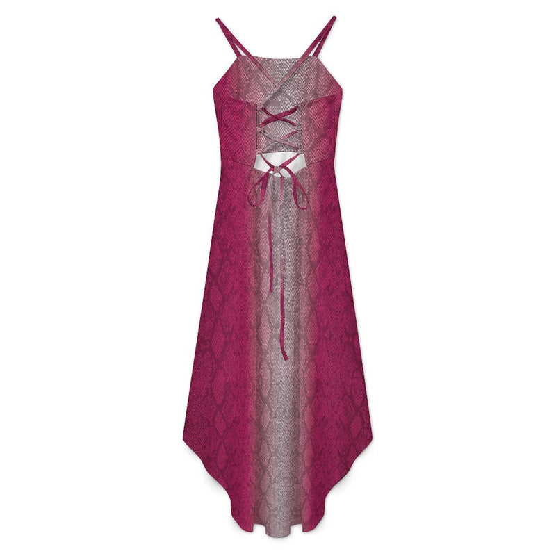 Women&#039;s High-Low Spaghetti Strap Dress Tailcoat skirt