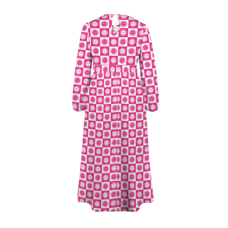 Got Sol Round Neck Long Sleeve Belted Maxi Dress