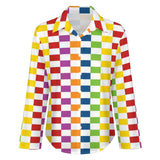 Long Sleeve Blouse (B648) Cropped hem shirt