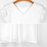 Women's Ruffle Sleeve V-Neck T-Shirt V-neck T-shirt