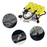 smiley face print 2A PU Leather Handbag-Small (Model 1747)