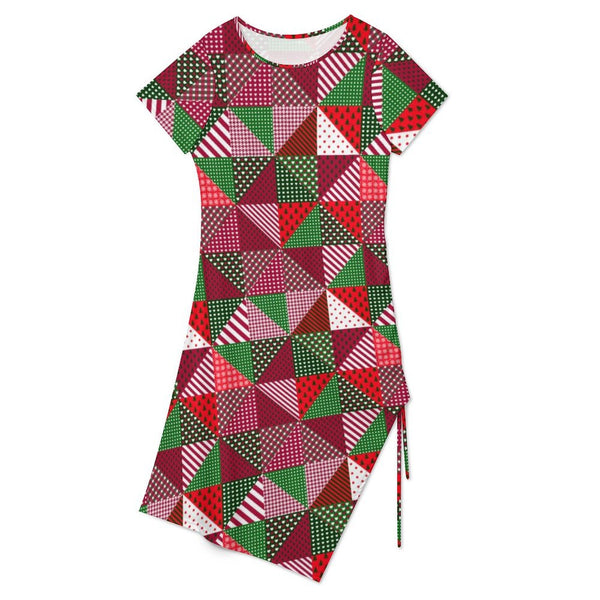 Drawstring Slit Hem Dress Split Dress