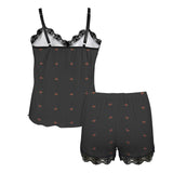 diamond net print 10A Women's Lace Camisole Pajama Set