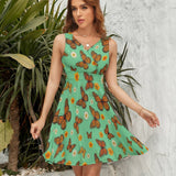 Butterfly Frocks V-Neck Sleeveless Dress