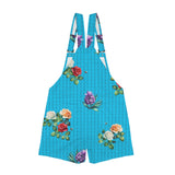 blue back rose white red peach print 3A Unisex Shorts Suspender Jumpsuit (Model L78)