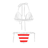 stripe red Women's Halter String Bikini Set