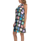 Tie Back Halter Neck Flared Dress