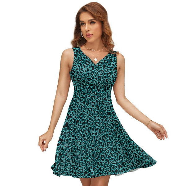 V-Neck Sleeveless Dress (NZ022)  Frocks