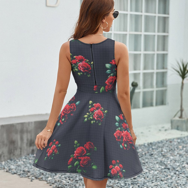 V-Neck Sleeveless Dress (NZ022)  Frocks