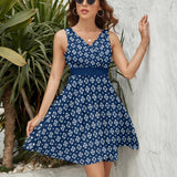 Peacefully Posh V-Neck Sleeveless Dress