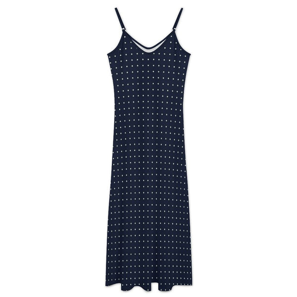 POlka Dot Sleeveless Strappy Maxi Dress
