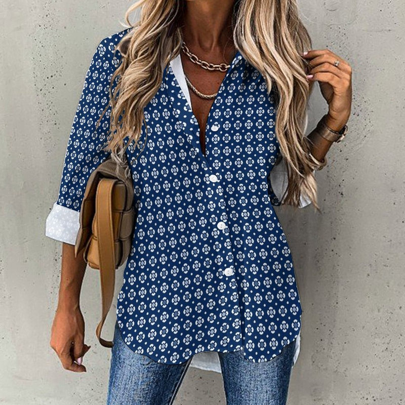 Peacefully Posh Long Sleeve Cropped hem Blouse