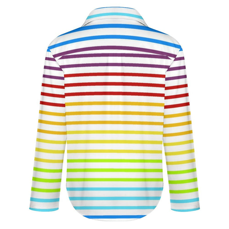 Long Sleeve Blouse (B648) Cropped hem shirt