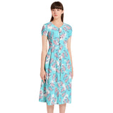 Puff Sleeve Button Through Dress
