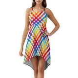 Women&#039;s High-Low Spaghetti Strap Dress Tailcoat skirt