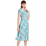Puff Sleeve Button Through Dress