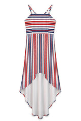 Americana High-Low Spaghetti Strap Dress