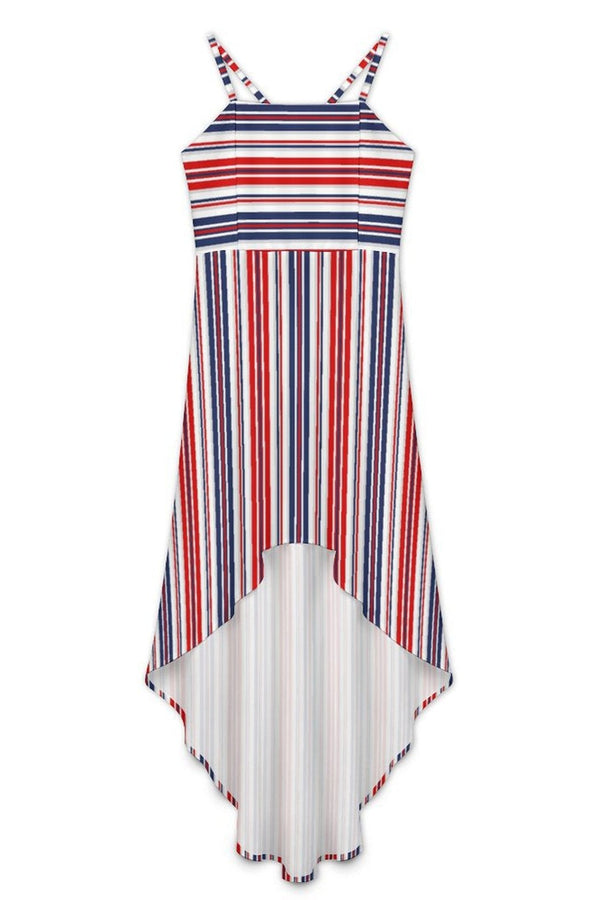 Americana High-Low Spaghetti Strap Dress