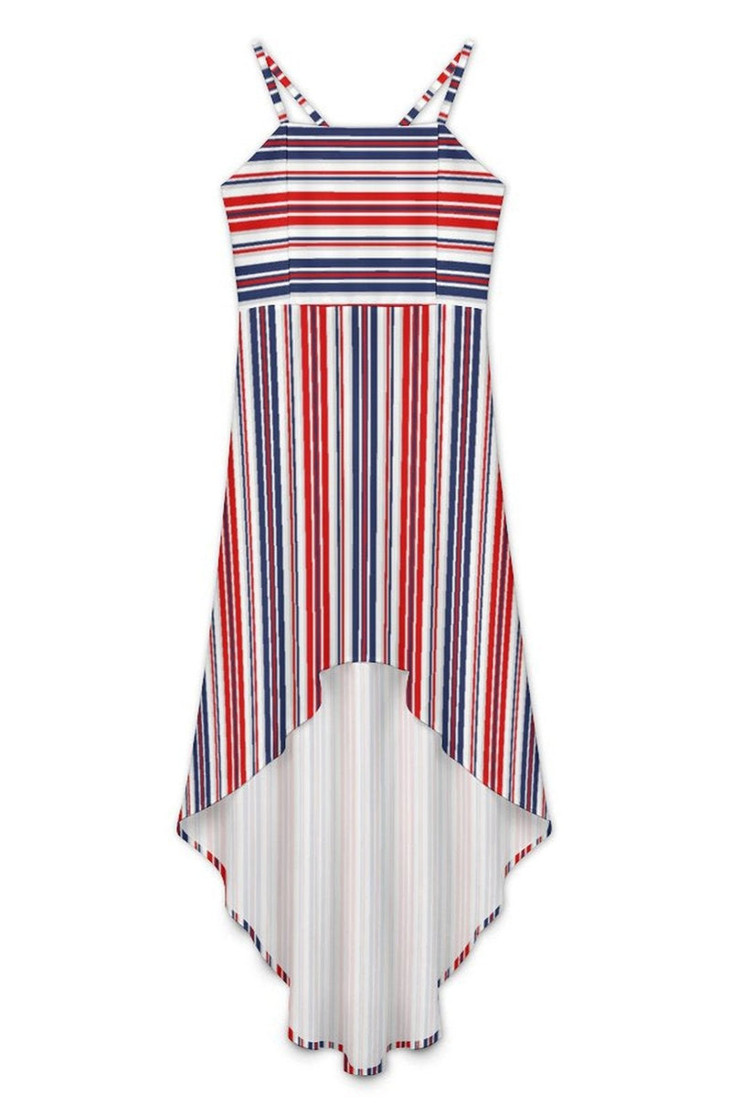 Americana High-Low Spaghetti Strap Dress
