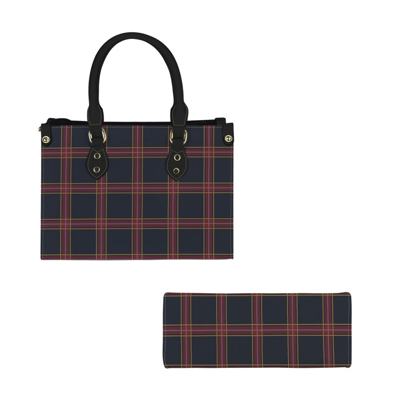 large plaid yoga_leggings_template-Recovered-Recovered PU Leather Handbag-Small (Model 1747)