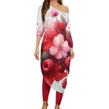 Women&#039;s Off Shoulder Two-piece Set Diagonal shoulder two piece set