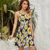 V-Neck Sleeveless Dress (NZ022)  Frocks