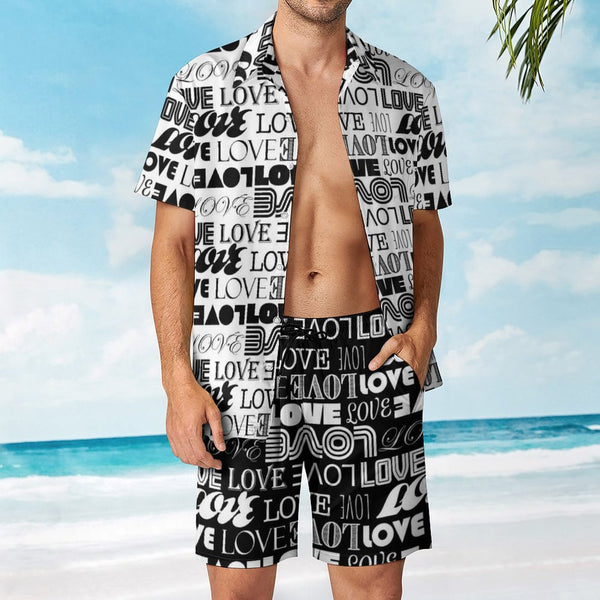 Men&#039;s Shirt and Shorts Outfit Men's Beach Suit