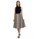 woodland checkered print Mnemosyne Women's Crepe Skirt (Model D16)