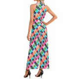 Halter Neck Buckle Belted Jumpsuit