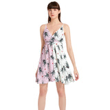 Spaghetti Strap Sleeveless Falred Hem Short Dress