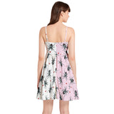 Spaghetti Strap Sleeveless Falred Hem Short Dress