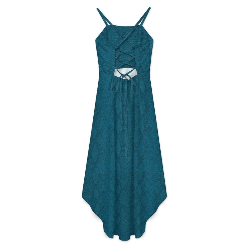 Women&#039;s High-Low Spaghetti Strap Dress Tailcoat skirt