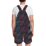 alamo colored print 3B Unisex Shorts Suspender Jumpsuit (Model L78)