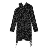 Long sleeved off shoulder skirt Off-Shoulder Hooded Dress