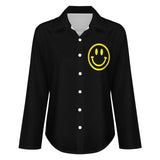 Long Sleeve Blouse (B648) Cropped hem shirt