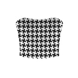 bw ht print Basic Backless Tube Crop Top