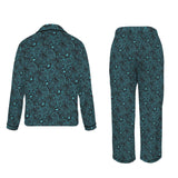 Teal Paisley Women's Long Sleeve Satin Pajama Set