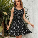 V-Neck Sleeveless Dress (NZ022)  Frocks