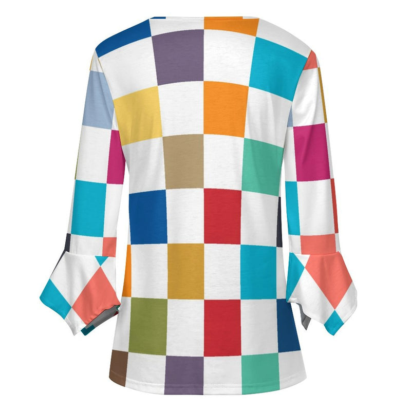 Women&#039;s Ruffled Petal Sleeve Top Women's ruffled petal sleeve top