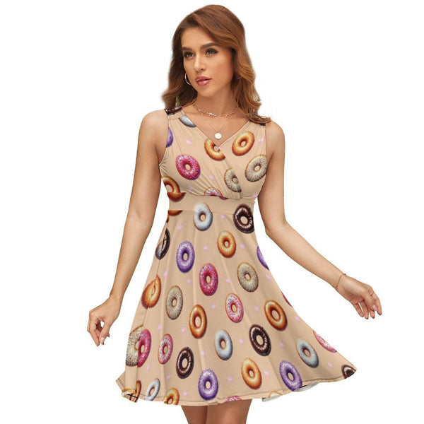 V-Neck Sleeveless Dress (NZ022)  Frocks