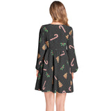 Lantern Sleeve Deep V-Neck Short Dress