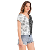 Batwing Sleeve V-Neck Top