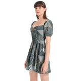 Puff Sleeve Sweetheart Neck Short Dress