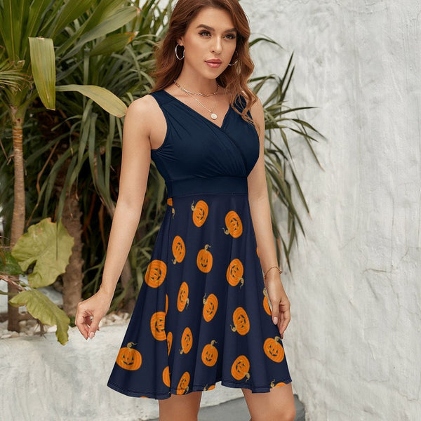 V-Neck Sleeveless Dress (NZ022)  Frocks