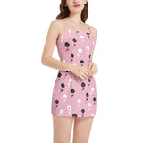 Sleeveless Square Neckline Spaghetti Strap Mini Dress