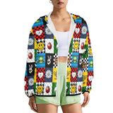 boot smiley alien 2 print Women's Lightweight Sun Protection Hoodie (Model H62)