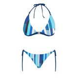 colorbar print 4a Buckle Front Halter Bikini Swimsuit (Model S08)